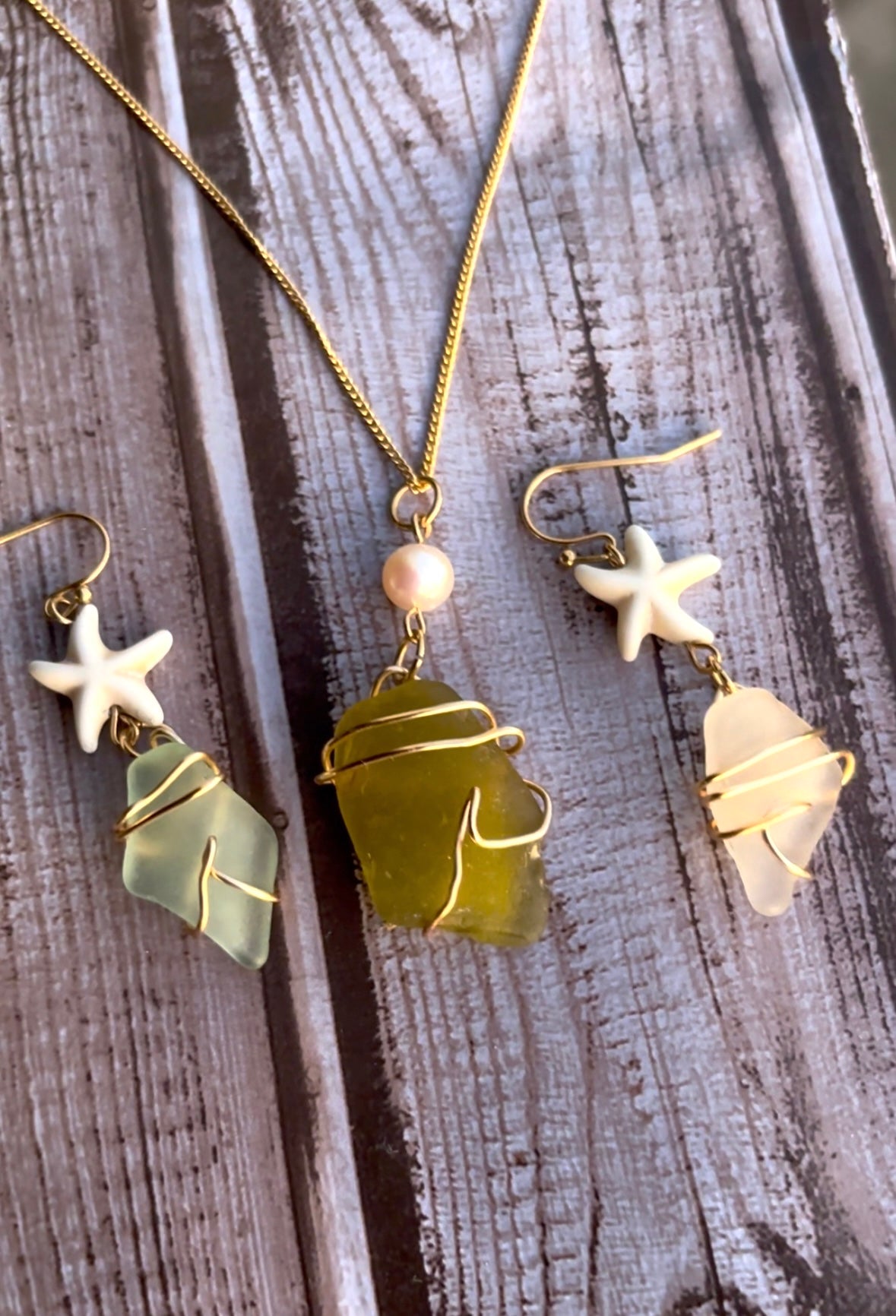 Olive Glass Necklace