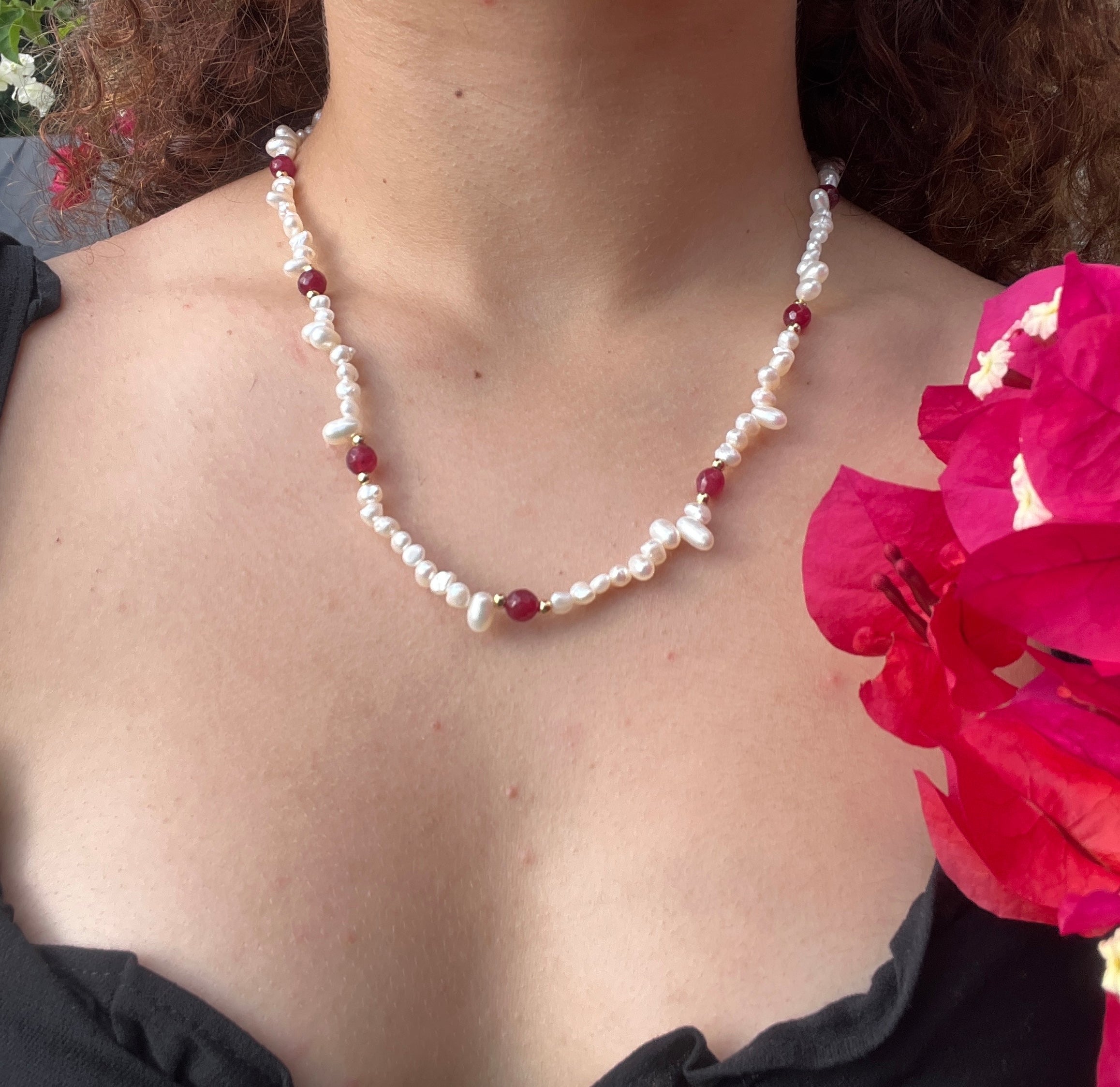 Ruby Pearls Necklace