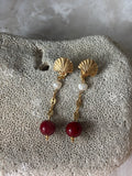 Red Coral Earrings