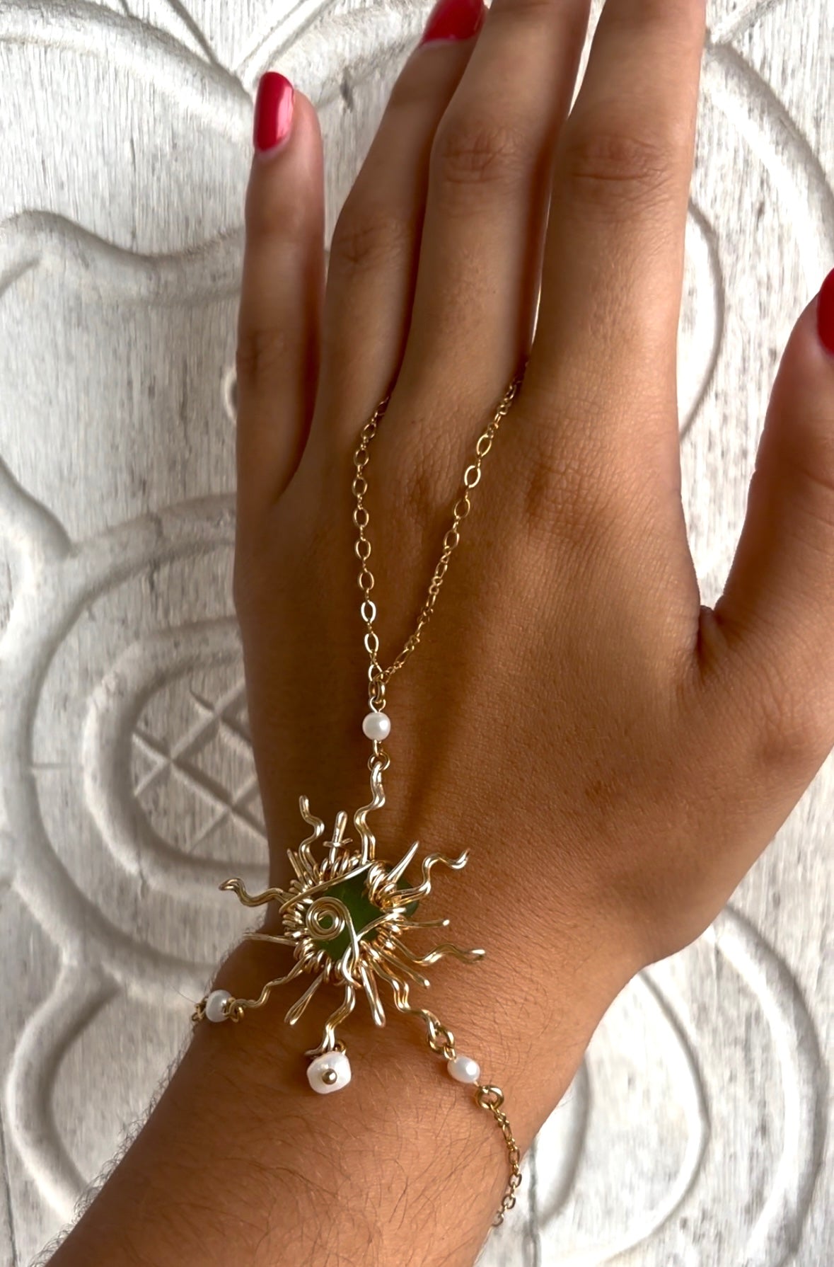 Sea Glass Hand Chain