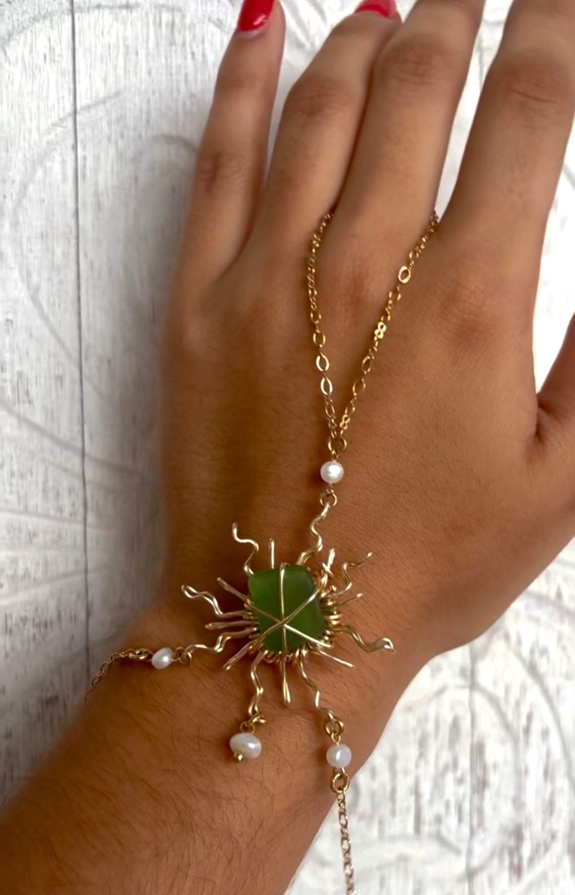 Sea Glass Hand Chain