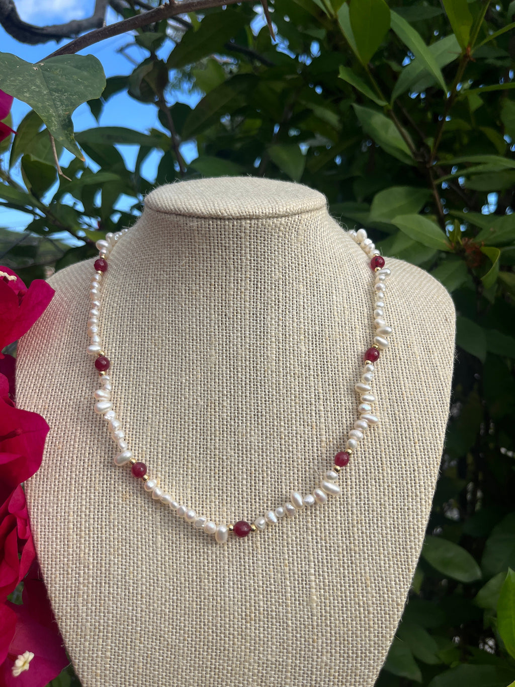 Ruby Pearls Necklace